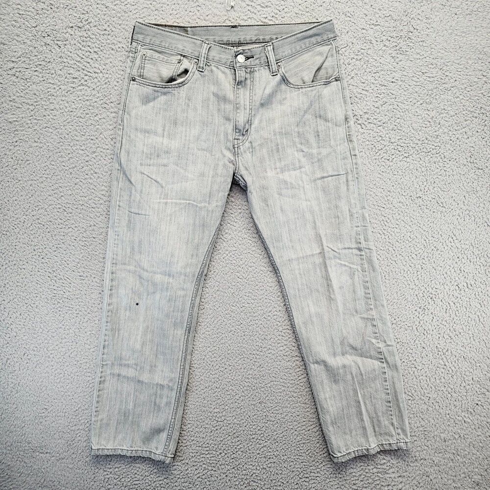 Levis 505 Jeans Mens 33x30 Gray Denim Straight Leg